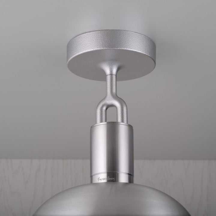 Buster + Punch Forked Ceiling Light with Shade and Globe Ceiling Semi Flush Mounts Buster + Punch Steel Opal Medium