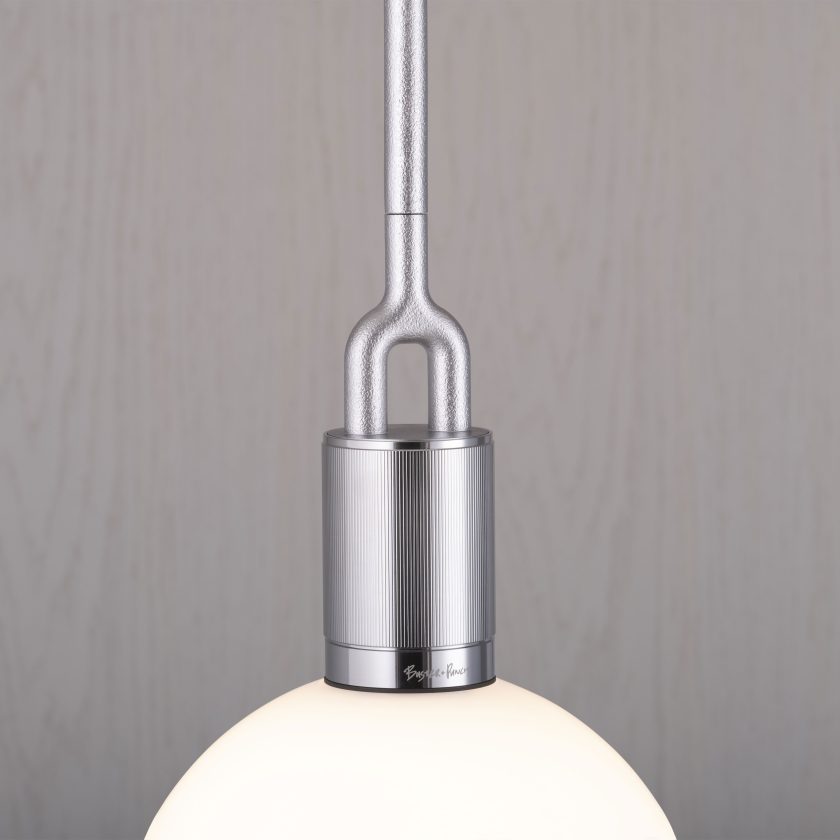 Buster + Punch Forked Globe Pendant Pendants Buster + Punch Steel Opal Medium
