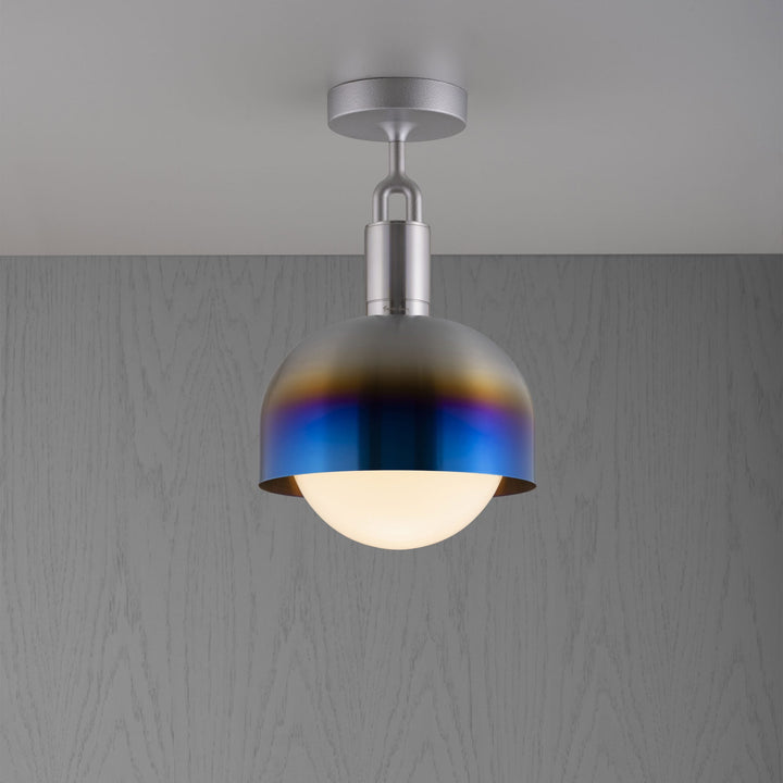 Buster + Punch Forked Pendant Shade / Globe Pendants Buster + Punch Burnt Steel Opal Large