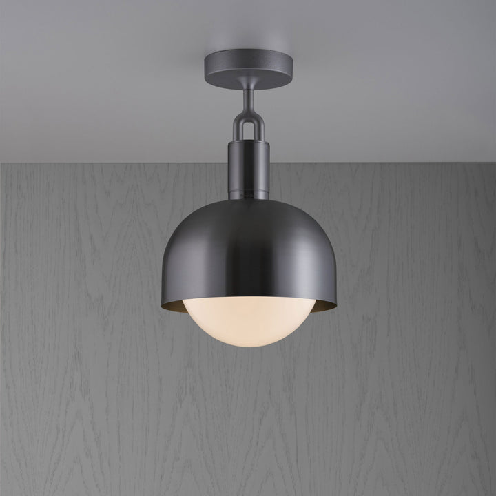 Buster + Punch Forked Pendant Shade / Globe Pendants Buster + Punch Gun Metal Opal Medium