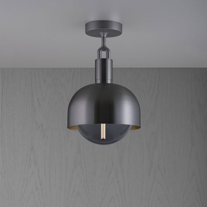 Buster + Punch Forked Pendant Shade / Globe Pendants Buster + Punch Gun Metal Smoked Medium