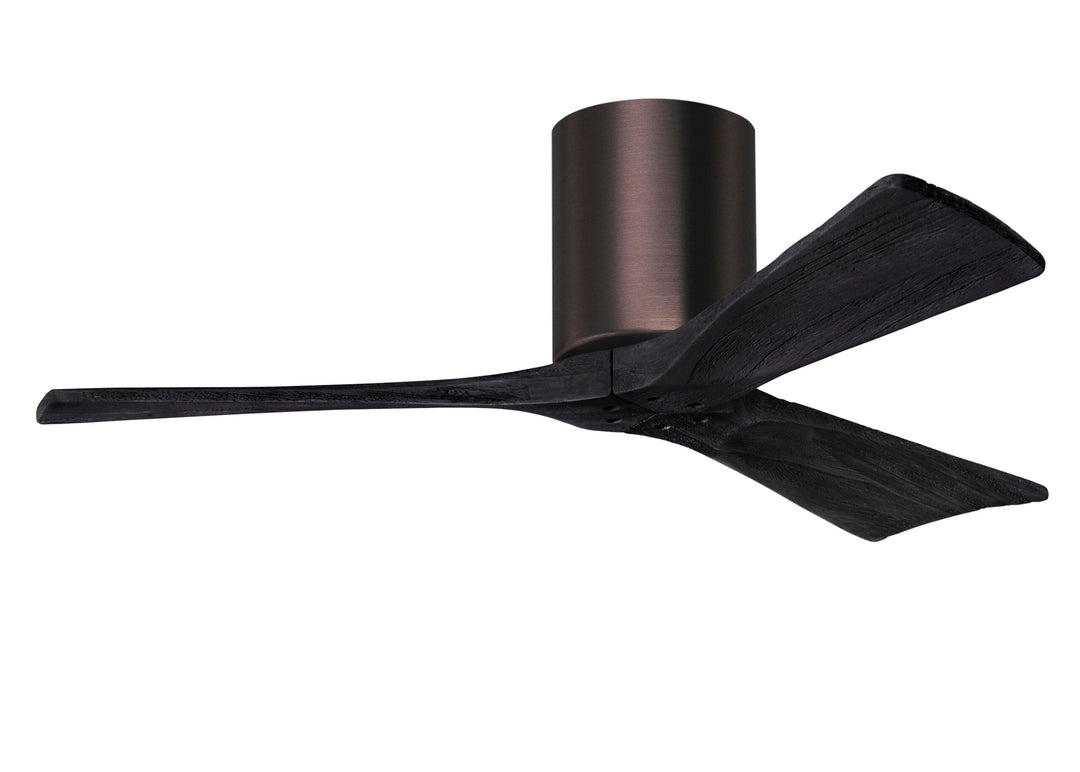 Matthews Fan Company Irene-3H 42" Flush Mounted Ceiling Fan Ceiling Hugger Fans Matthews Fan Company 42" Brushed Bronze Matte Black