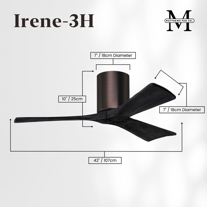 Matthews Fan Company Irene-3H 42" Flush Mounted Ceiling Fan