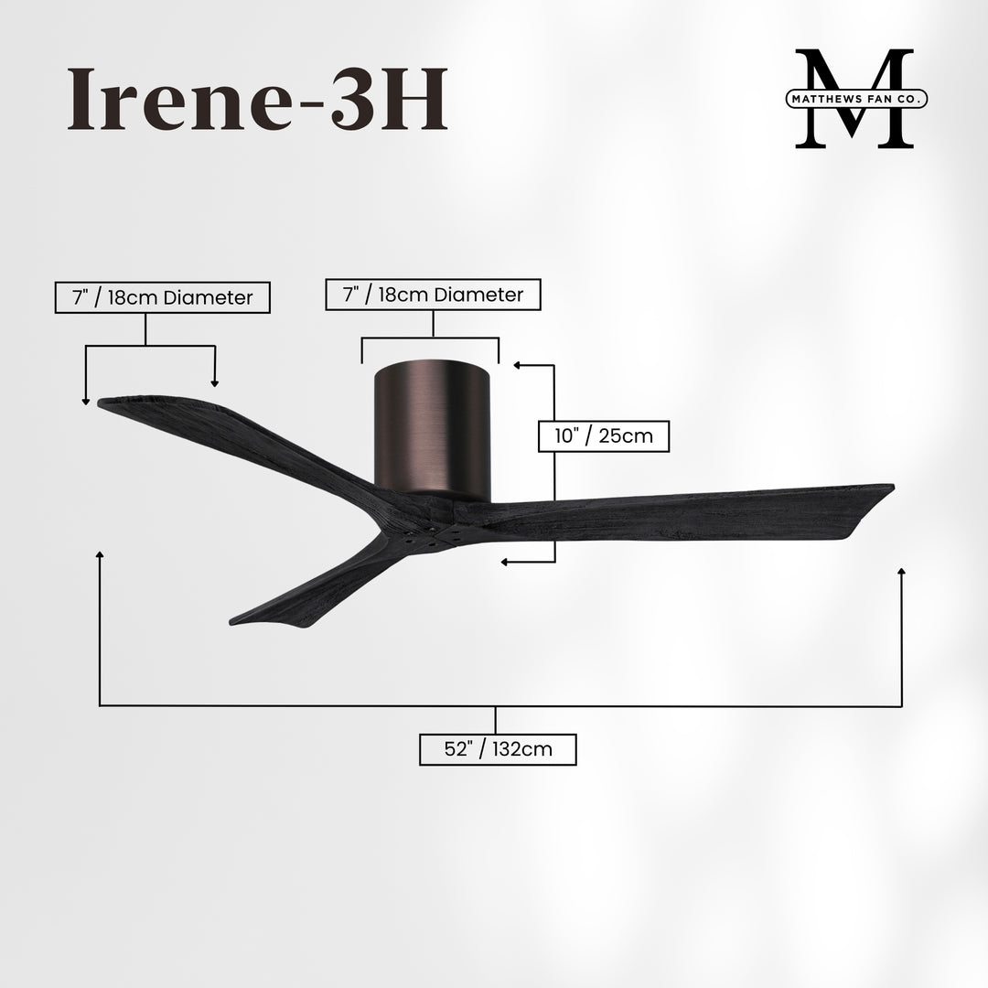 Matthews Fan Company Irene-3H 52" Flush Mounted Ceiling Fan