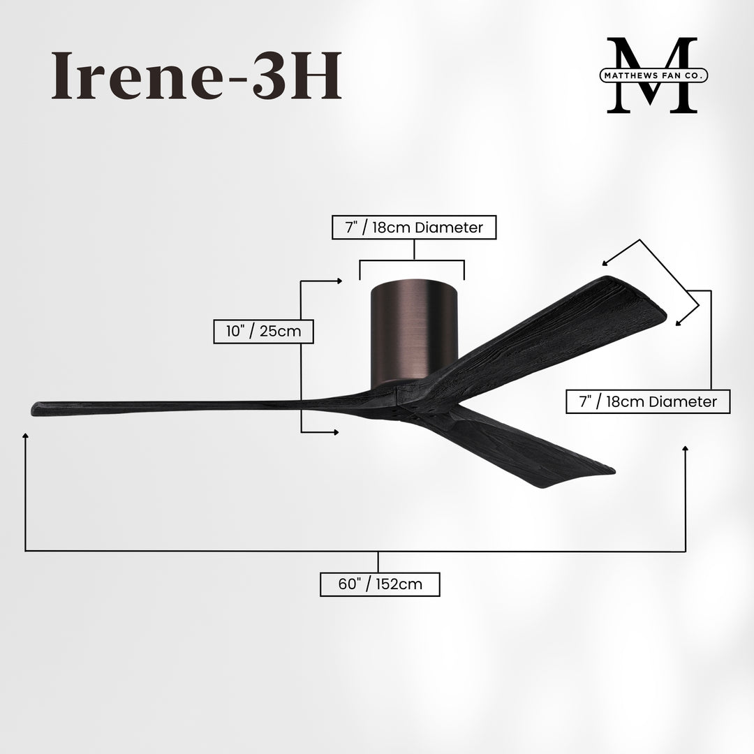 Matthews Fan Company Irene-3H 60" Flush Mounted Ceiling Fan