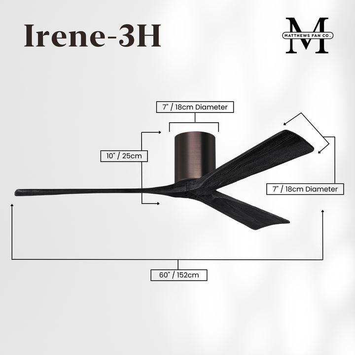 Matthews Fan Company Irene-3H 60" Flush Mounted Ceiling Fan