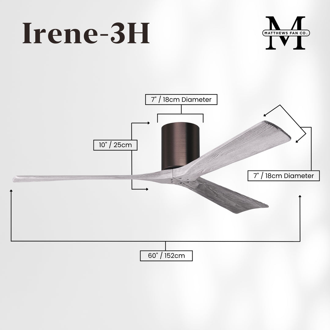 Matthews Fan Company Irene-3H 60" Flush Mounted Ceiling Fan
