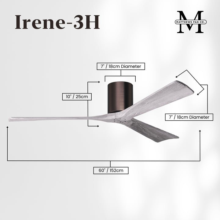 Matthews Fan Company Irene-3H 60" Flush Mounted Ceiling Fan