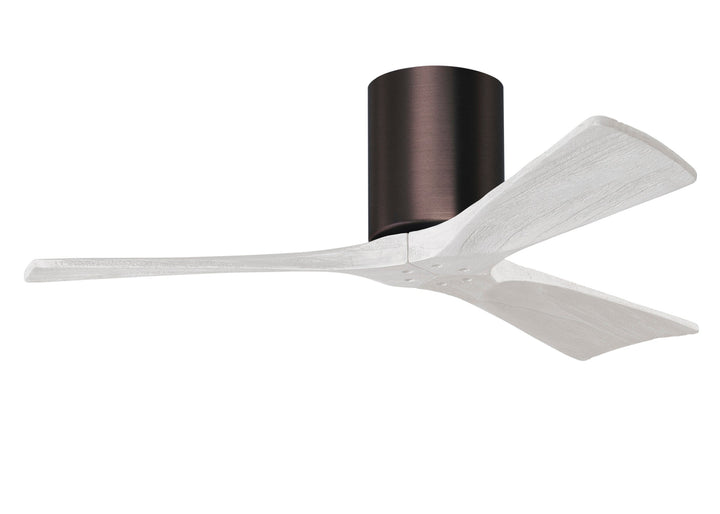 Matthews Fan Company Irene-3H 42" Flush Mounted Ceiling Fan Ceiling Hugger Fans Matthews Fan Company 42" Brushed Bronze Matte White