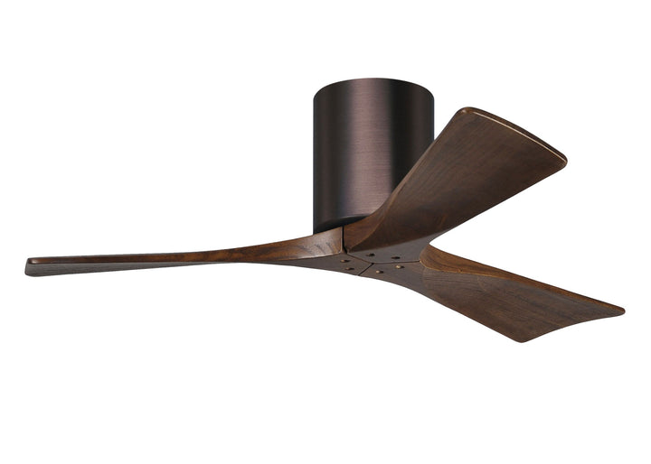 Matthews Fan Company Irene-3H 42" Flush Mounted Ceiling Fan Ceiling Hugger Fans Matthews Fan Company 42" Brushed Bronze Walnut