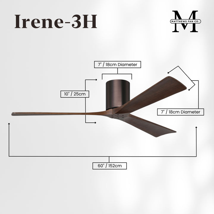 Matthews Fan Company Irene-3H 60" Flush Mounted Ceiling Fan