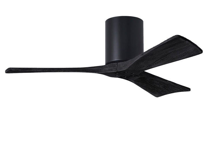 Matthews Fan Company Irene-3H 42" Flush Mounted Ceiling Fan Ceiling Hugger Fans Matthews Fan Company 42" Matte Black Matte Black