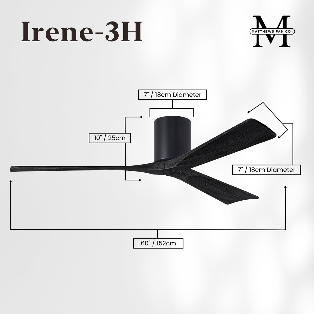 Matthews Fan Company Irene-3H 60" Flush Mounted Ceiling Fan