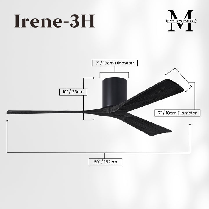 Matthews Fan Company Irene-3H 60" Flush Mounted Ceiling Fan