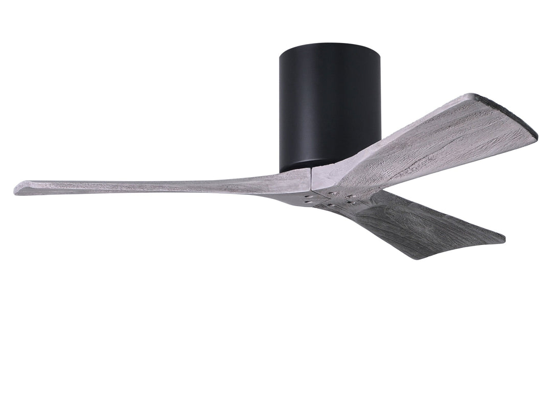 Matthews Fan Company Irene-3H 42" Flush Mounted Ceiling Fan Ceiling Hugger Fans Matthews Fan Company 42" Matte Black Barnwood Tone