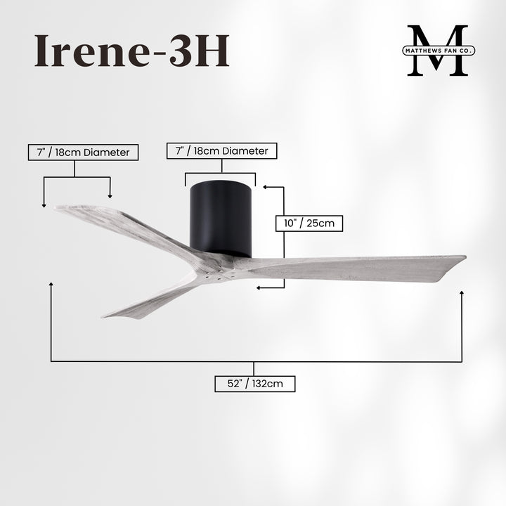 Matthews Fan Company Irene-3H 52" Flush Mounted Ceiling Fan