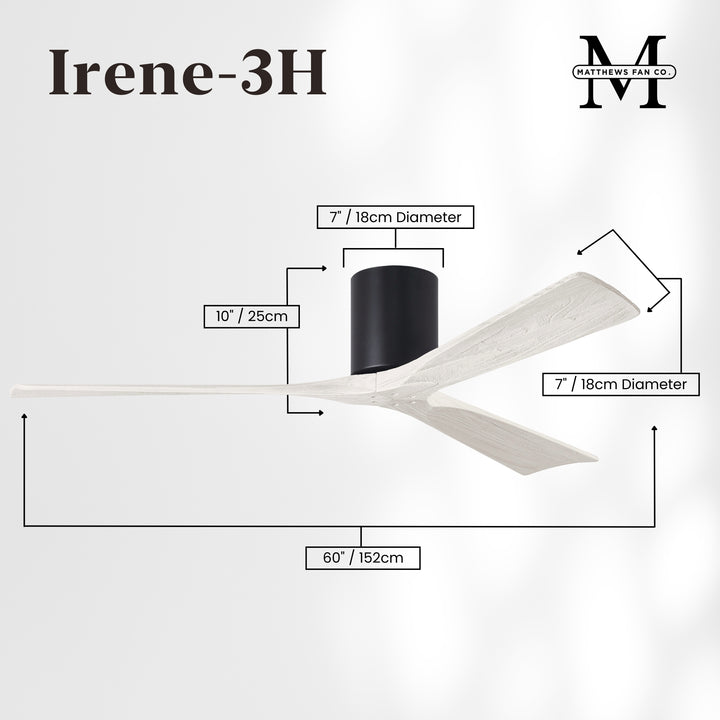 Matthews Fan Company Irene-3H 60" Flush Mounted Ceiling Fan