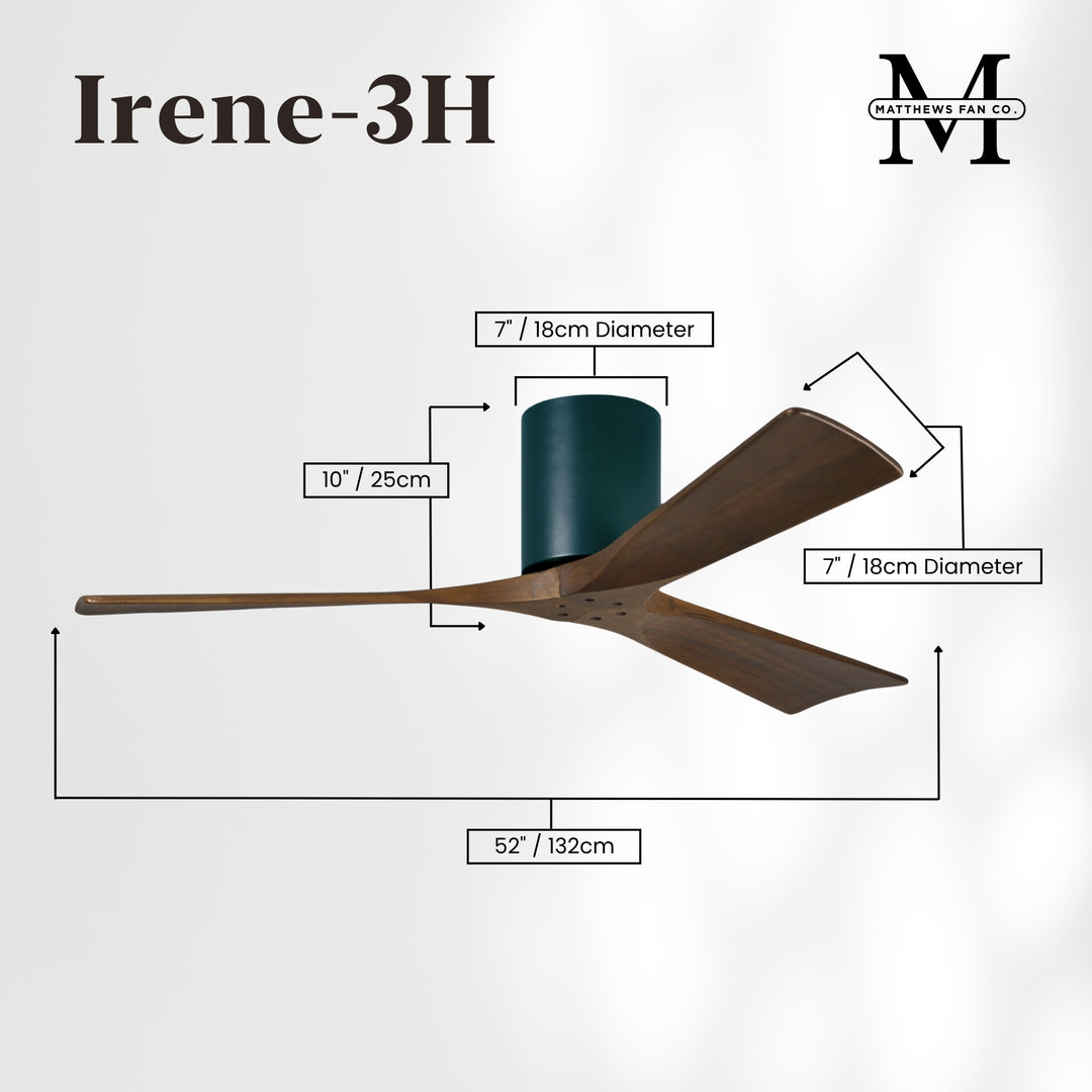 Matthews Fan Company Irene-3H 52" Flush Mounted Ceiling Fan
