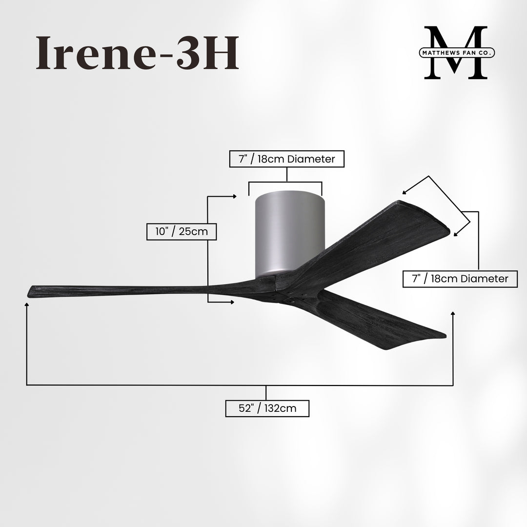 Matthews Fan Company Irene-3H 52" Flush Mounted Ceiling Fan