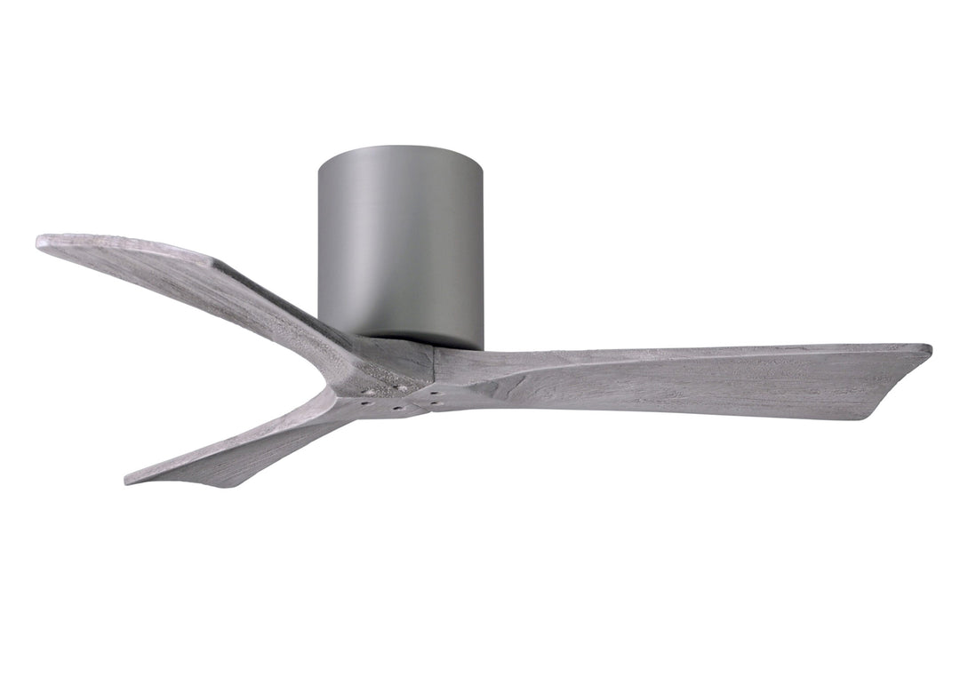 Matthews Fan Company Irene-3H 42" Flush Mounted Ceiling Fan Ceiling Hugger Fans Matthews Fan Company 42" Brushed Nickel Barnwood Tone