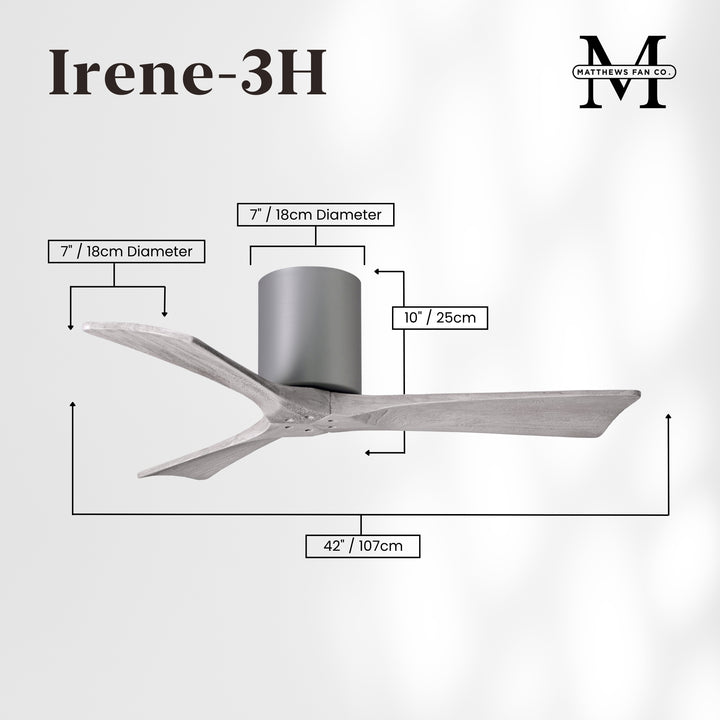 Matthews Fan Company Irene-3H 42" Flush Mounted Ceiling Fan