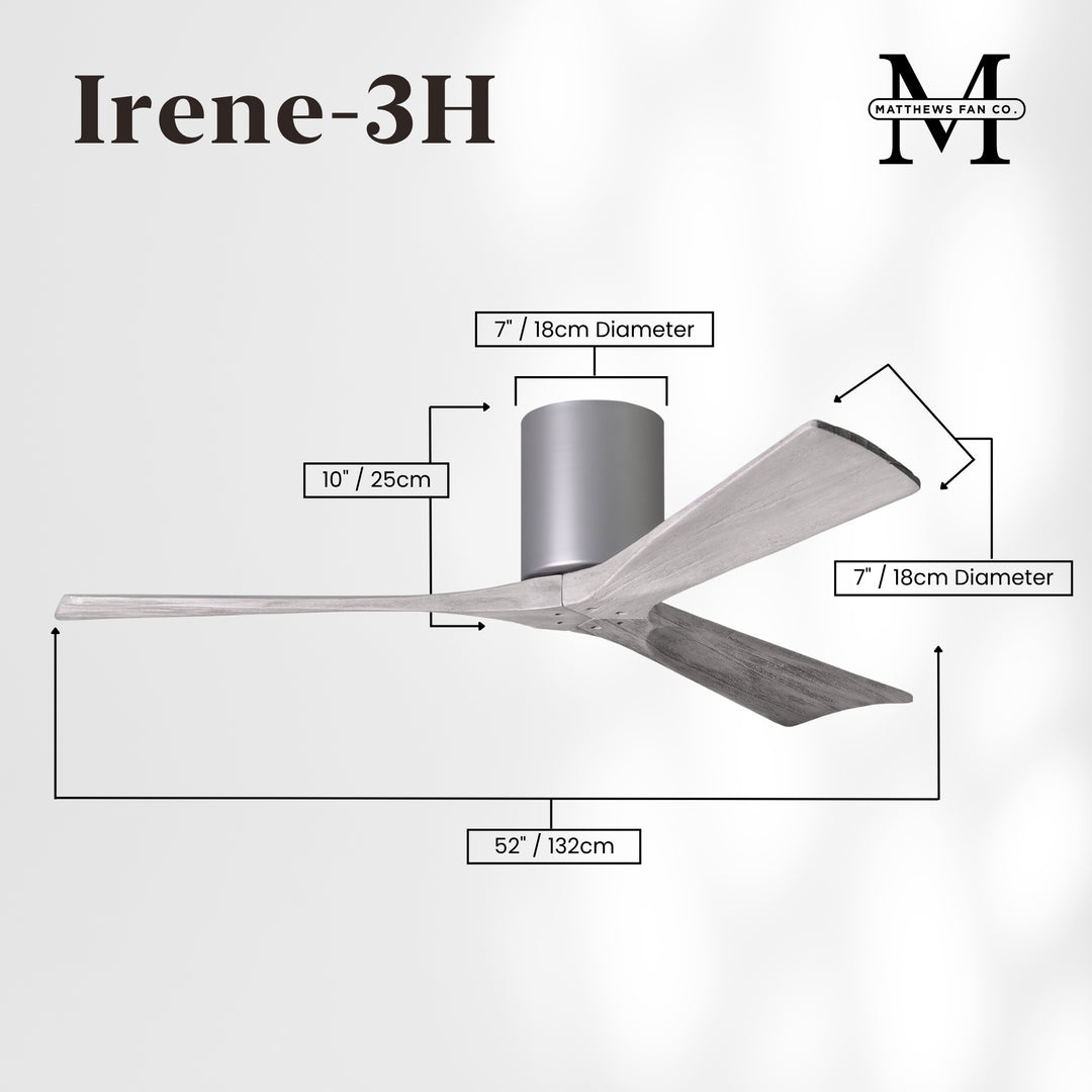Matthews Fan Company Irene-3H 52" Flush Mounted Ceiling Fan