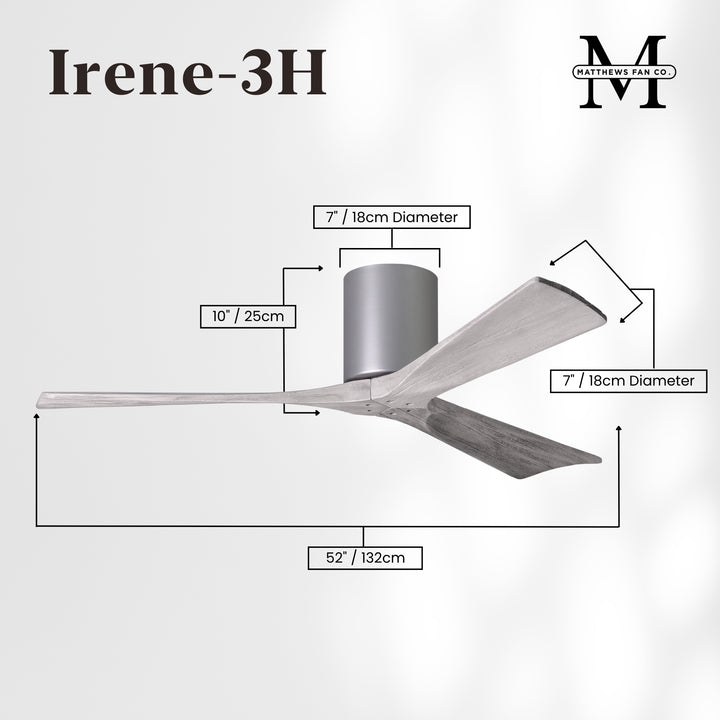 Matthews Fan Company Irene-3H 52" Flush Mounted Ceiling Fan