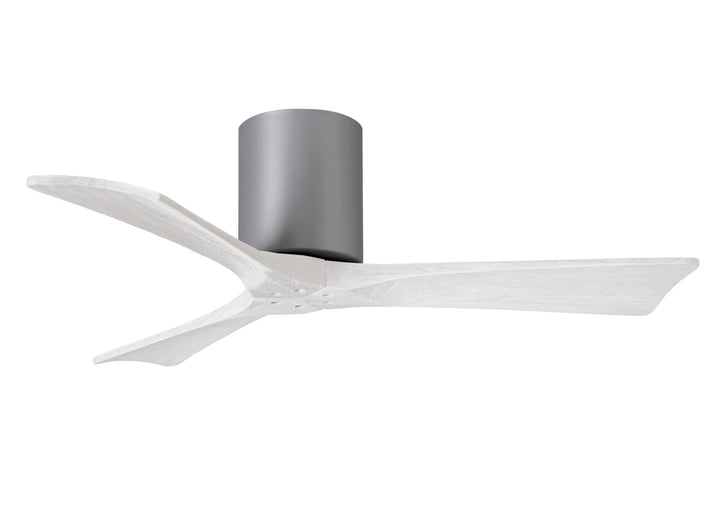 Matthews Fan Company Irene-3H 42" Flush Mounted Ceiling Fan Ceiling Hugger Fans Matthews Fan Company 42" Brushed Nickel Matte White