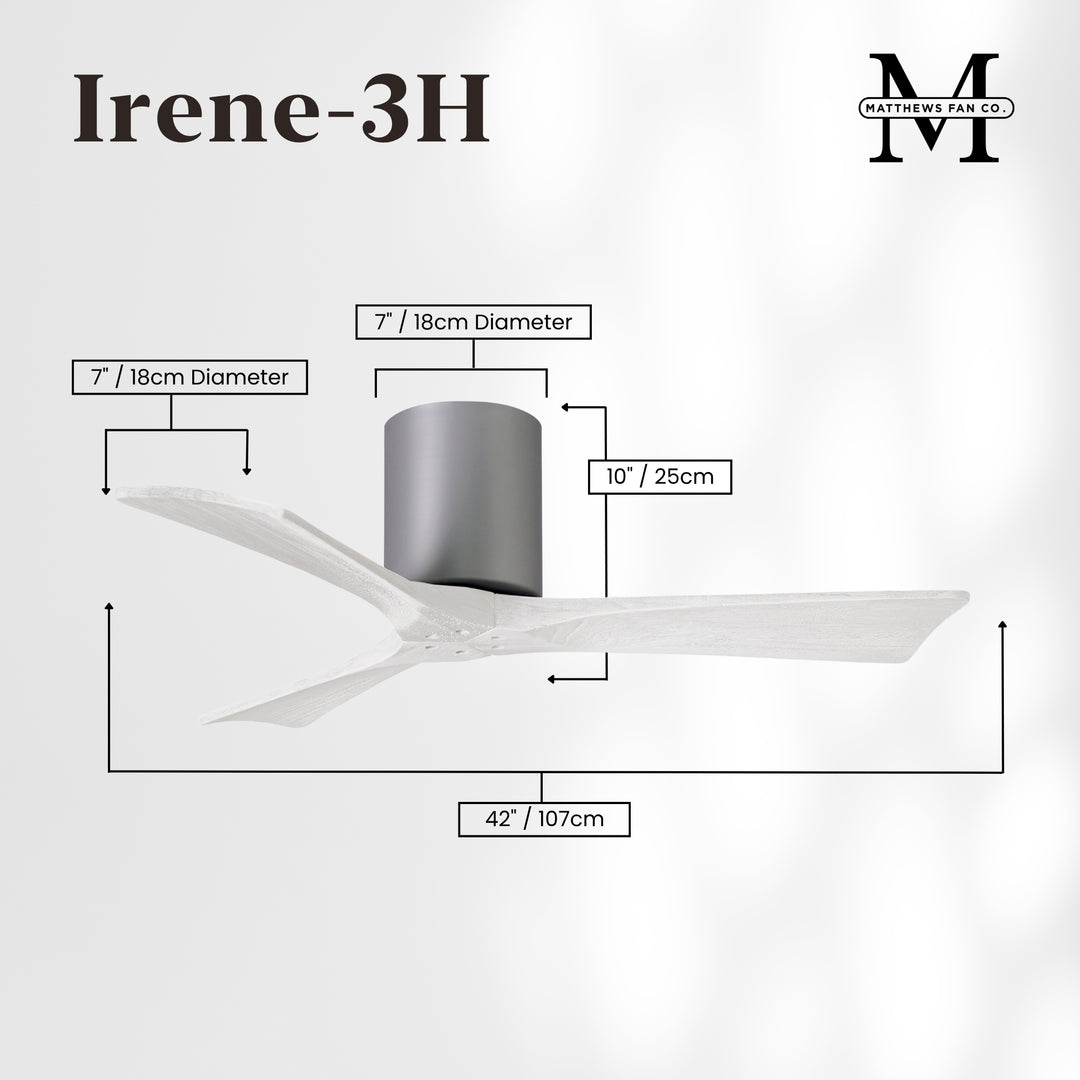 Matthews Fan Company Irene-3H 42" Flush Mounted Ceiling Fan
