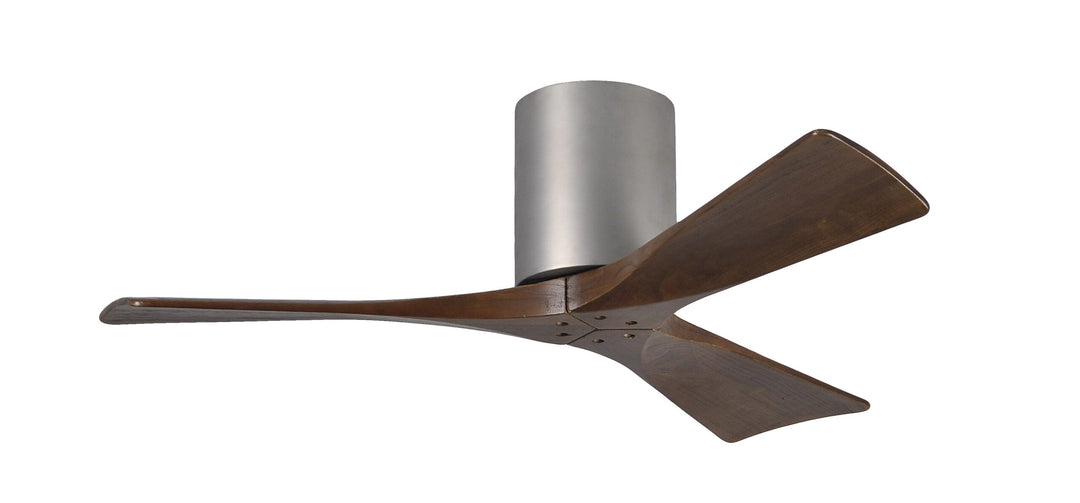 Matthews Fan Company Irene-3H 42" Flush Mounted Ceiling Fan Ceiling Hugger Fans Matthews Fan Company 42" Brushed Nickel Walnut Tone
