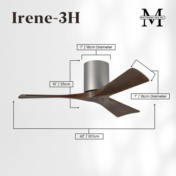 Matthews Fan Company Irene-3H 42" Flush Mounted Ceiling Fan