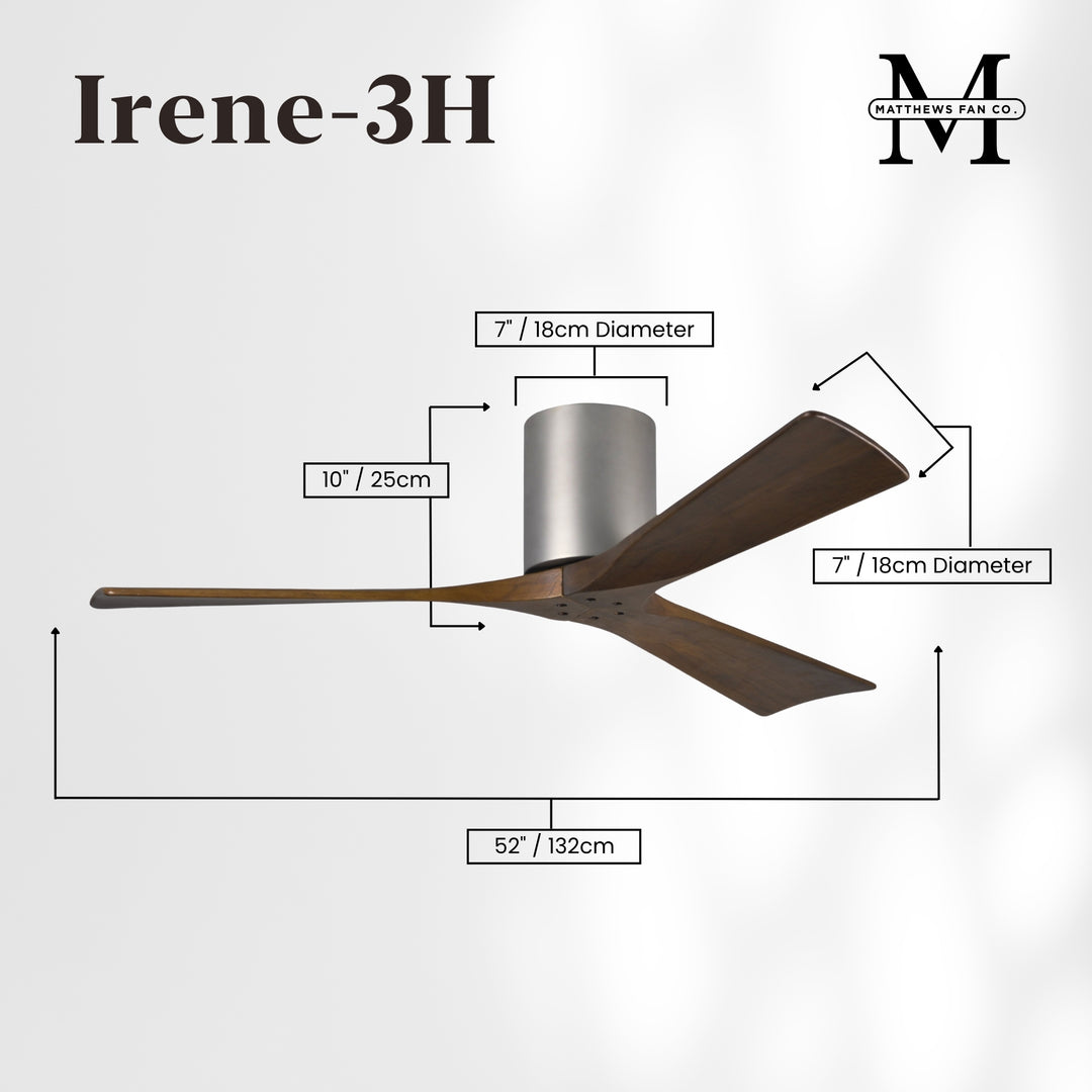 Matthews Fan Company Irene-3H 52" Flush Mounted Ceiling Fan