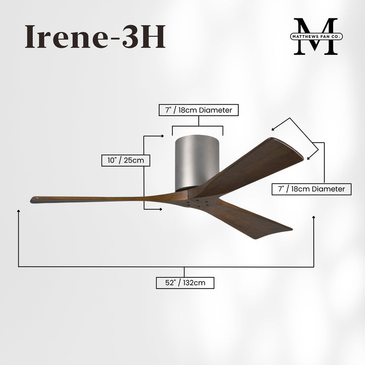 Matthews Fan Company Irene-3H 52" Flush Mounted Ceiling Fan