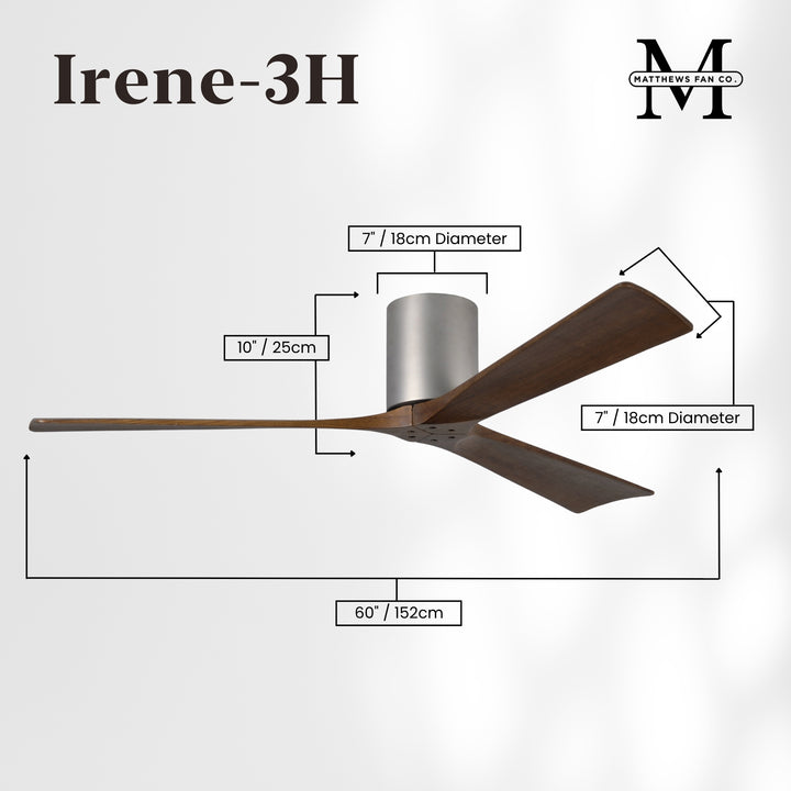 Matthews Fan Company Irene-3H 60" Flush Mounted Ceiling Fan