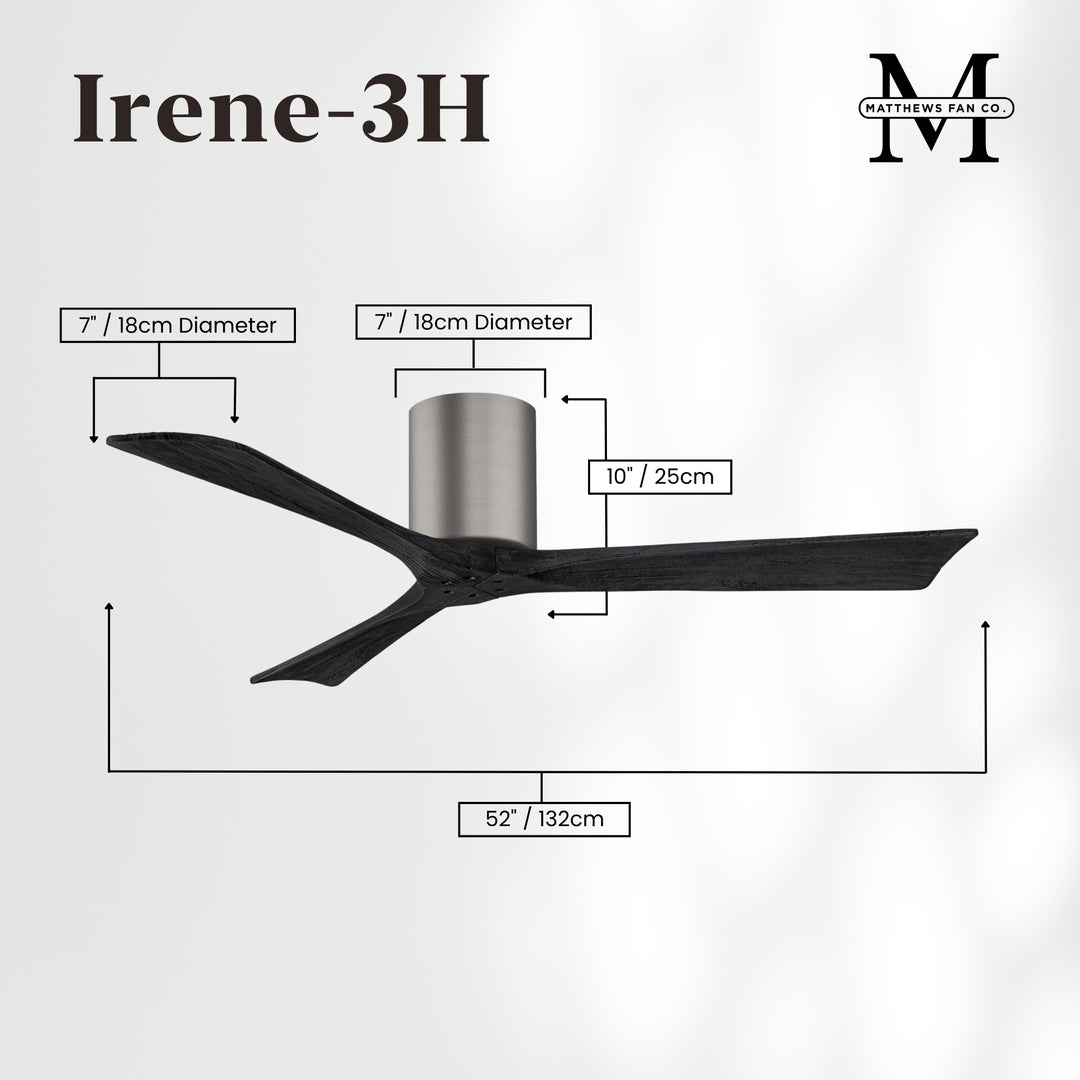 Matthews Fan Company Irene-3H 52" Flush Mounted Ceiling Fan