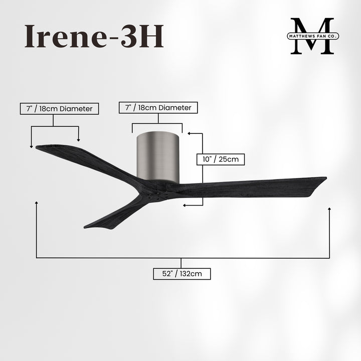 Matthews Fan Company Irene-3H 52" Flush Mounted Ceiling Fan