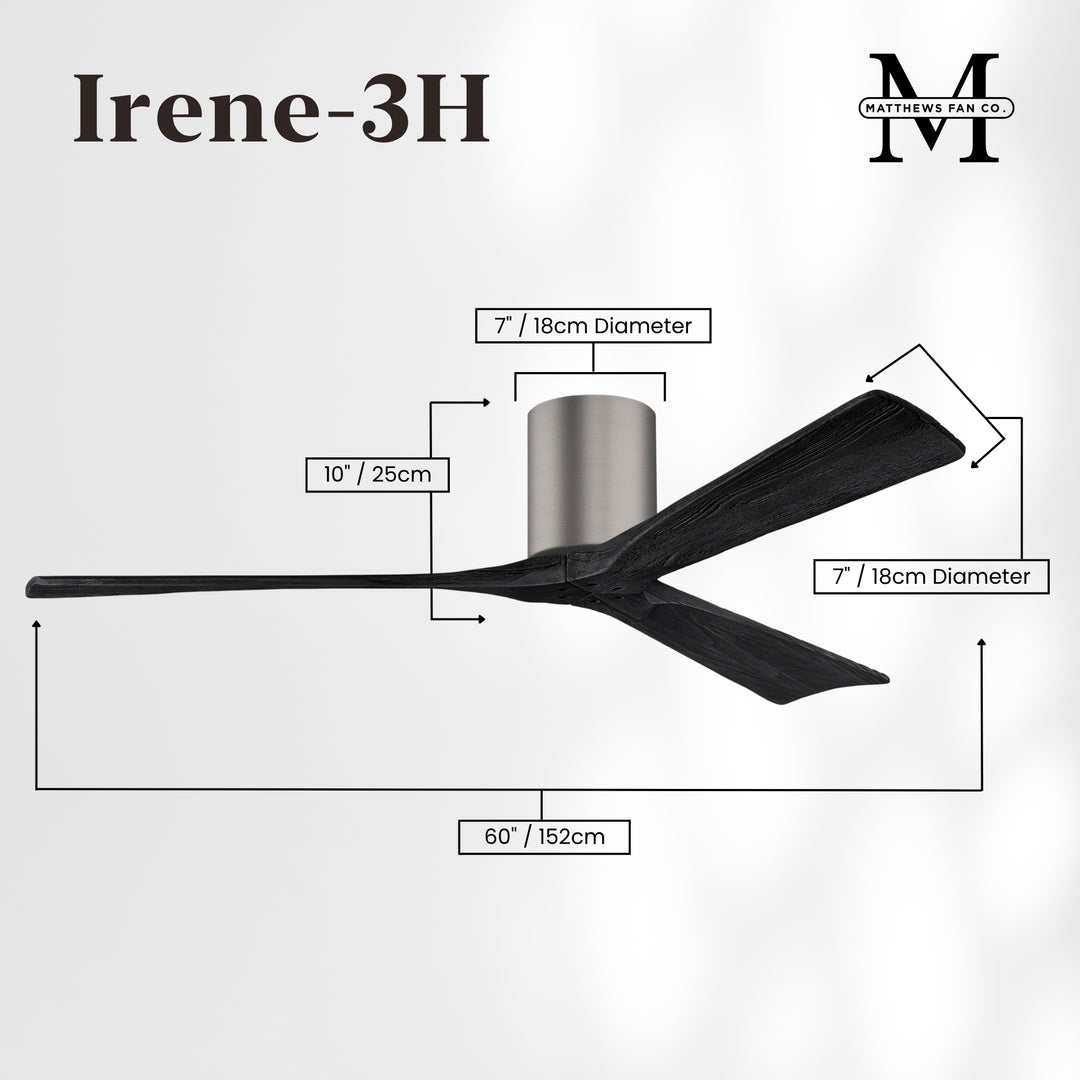 Matthews Fan Company Irene-3H 60" Flush Mounted Ceiling Fan