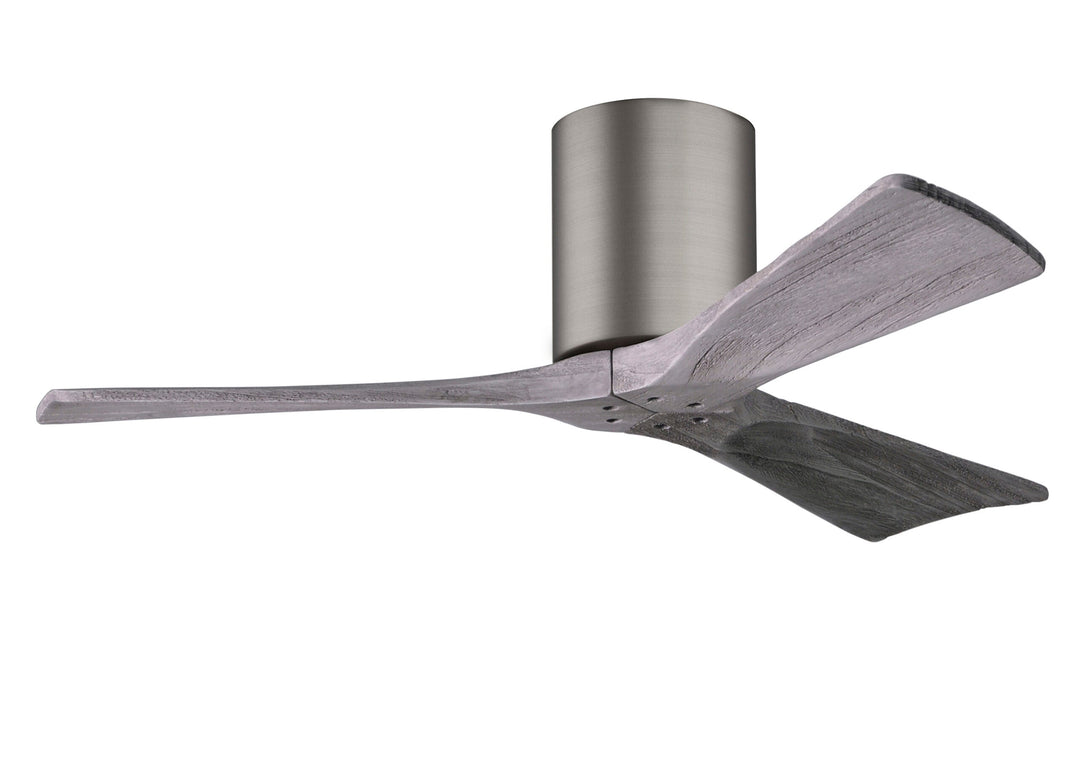 Matthews Fan Company Irene-3H 42" Flush Mounted Ceiling Fan Ceiling Hugger Fans Matthews Fan Company 42" Brushed Pewter Barnwood Tone