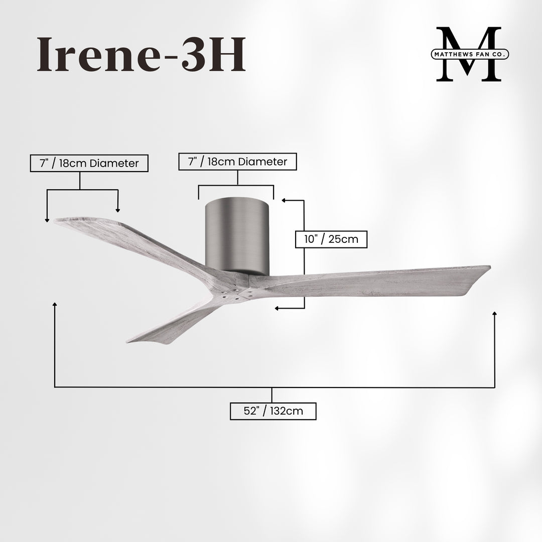 Matthews Fan Company Irene-3H 52" Flush Mounted Ceiling Fan