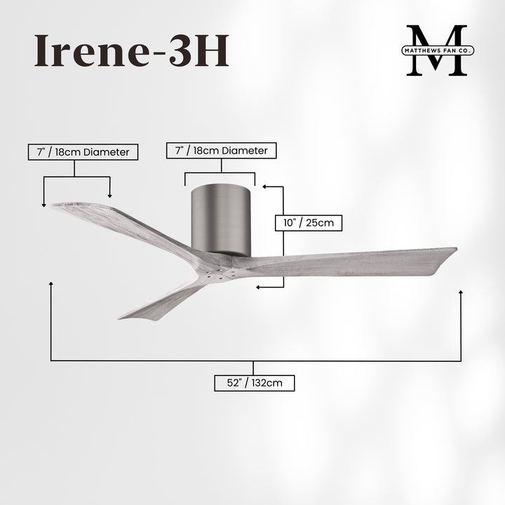 Matthews Fan Company Irene-3H 52" Flush Mounted Ceiling Fan