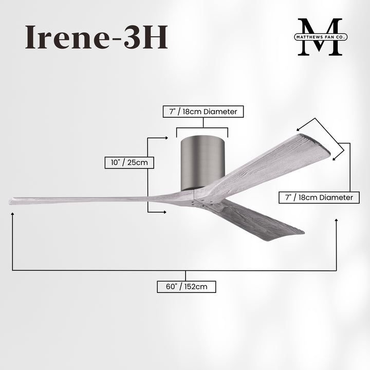 Matthews Fan Company Irene-3H 60" Flush Mounted Ceiling Fan
