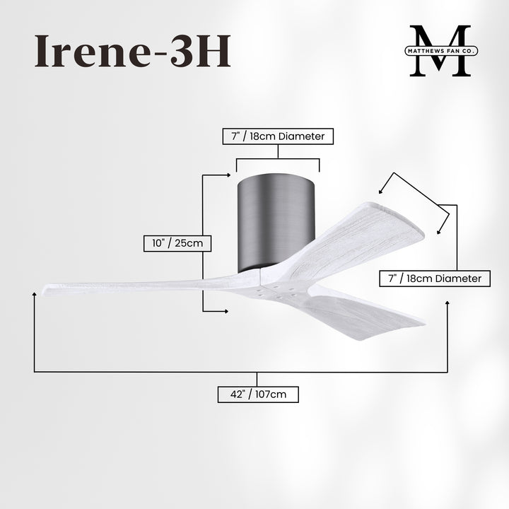 Matthews Fan Company Irene-3H 42" Flush Mounted Ceiling Fan