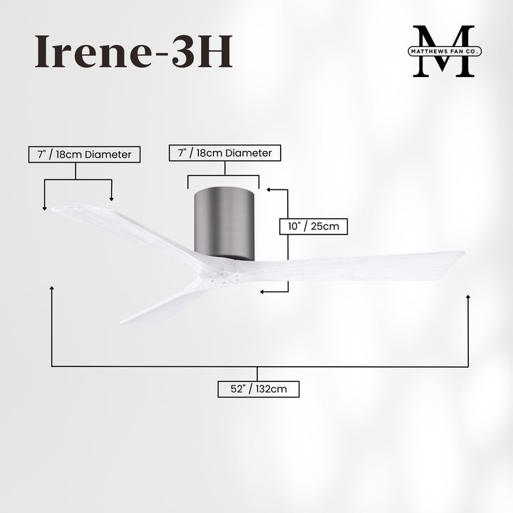 Matthews Fan Company Irene-3H 52" Flush Mounted Ceiling Fan