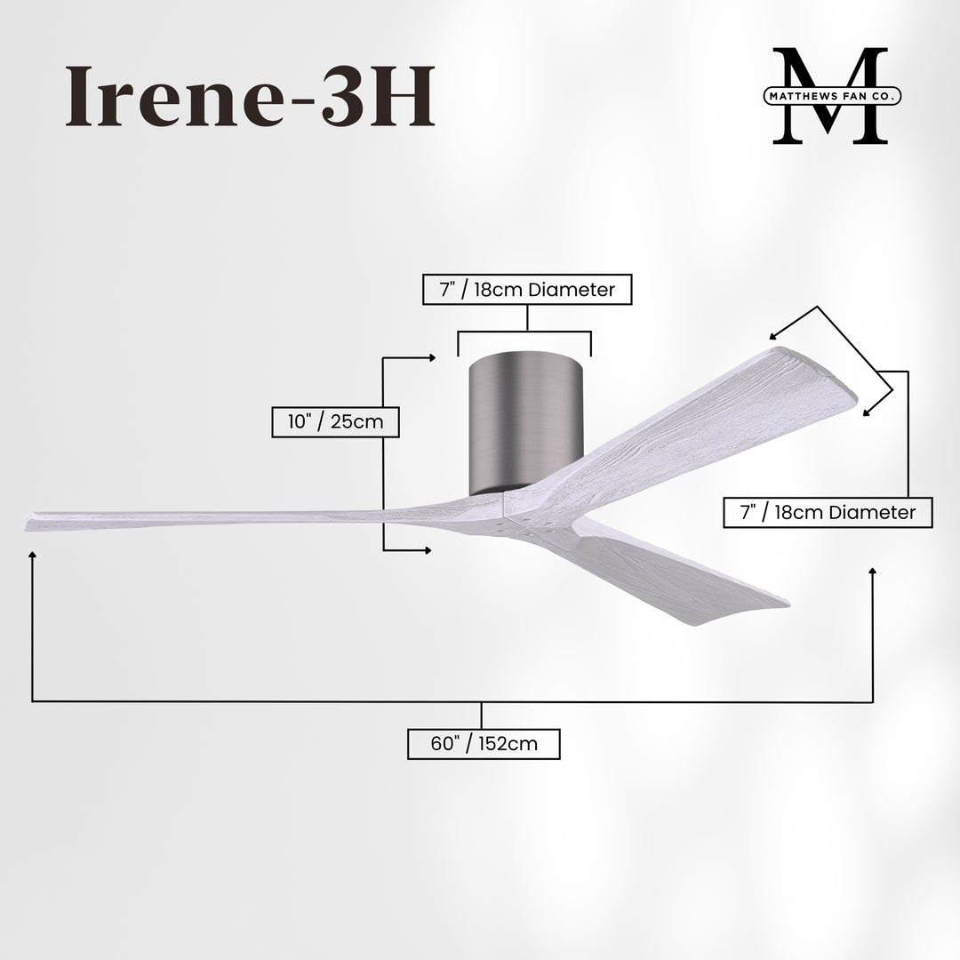 Matthews Fan Company Irene-3H 60" Flush Mounted Ceiling Fan