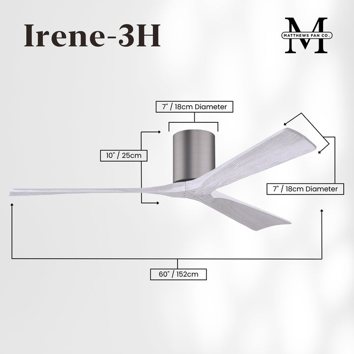 Matthews Fan Company Irene-3H 60" Flush Mounted Ceiling Fan