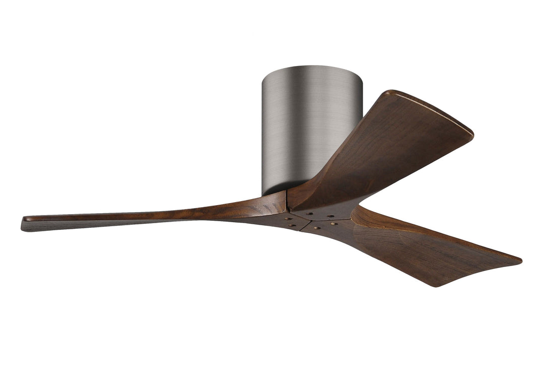 Matthews Fan Company Irene-3H 42" Flush Mounted Ceiling Fan Ceiling Hugger Fans Matthews Fan Company 42" Brushed Pewter Walnut