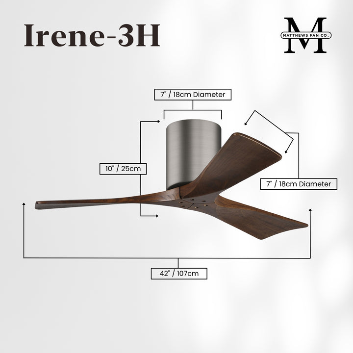 Matthews Fan Company Irene-3H 42" Flush Mounted Ceiling Fan