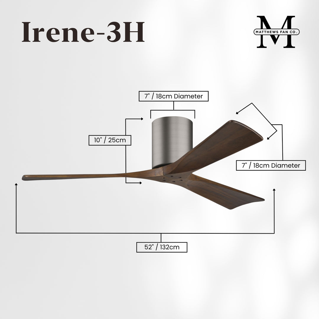Matthews Fan Company Irene-3H 52" Flush Mounted Ceiling Fan