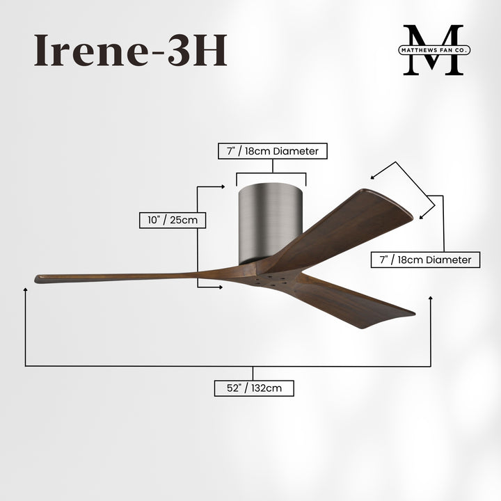 Matthews Fan Company Irene-3H 52" Flush Mounted Ceiling Fan