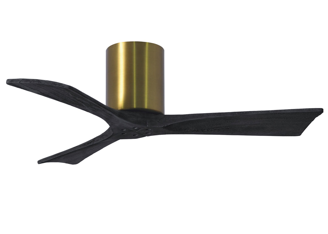 Matthews Fan Company Irene-3H 42" Flush Mounted Ceiling Fan Ceiling Hugger Fans Matthews Fan Company 42" Brushed Brass Matte Black